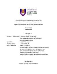The english for professional communication department at universiti teknologi mara on academia edu. Ent300 Business Plan Canvas Studocu