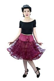 Malco Modes Meghan Knee Length Net Crinoline For Stiff Structured Support Under Vintage Clothing And Rockabilly Wear X Large Wine