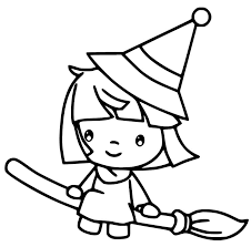 Print this clever pumpkin template in color and follow the folding instructions. Cute Halloween Witch On Broom Coloring Page Free Printable Coloring Pages For Kids