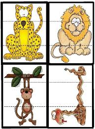 Yapboz Kaliplari 12 Puzzle Hayvan Faaliyetleri Hayvan Kartlari