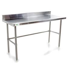 Regency 24 X 60 16 Gauge 304 Stainless Steel Commercial Open Base Work Table With 4 Backsplash Stainless Steel Kitchen Table Replacing Kitchen Countertops Stainless Steel Kitchen