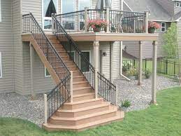 This is measured from the deck surface to the top of the rail. Deck Stairs Deck Builders In St Paul Patio Stairs Exterior Stairs Patio Deck Designs