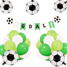 A soccer themed birthday party is a gender neutral theme you can throw any of your #children who love the game. Jevenis Set Of 21 Soccer Birthday Party Decoration Set Soccer Ball Balloons Soccer Ball Banner Soccer Party Decorations Soccer Banner For Boy S Birthday Baby Shower Decoration Banners Toys Games Urbytus Com