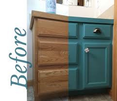 But bad prep leads to sloppy work that you'll pay for later! Transformed My Cabinet In A Few Hours Bathroom Cabinet Makeover Painted Vanity Bathroom Diy Bathroom Vanity