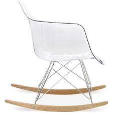 Available in five bold, complementary colors, modway's rocker chair is. 2xhome Clear Mid Century Modern Molded Shell Designer Plastic Rocking Chair Chairs Armchair Arm Chair Patio Lounge Garden Nursery Living Room Rocker Replica Decor Furniture Dsw Chrome Buy Online In Dominica At