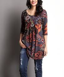 Love This Charcoal Floral Empire Waist Tunic Dress By Reborn