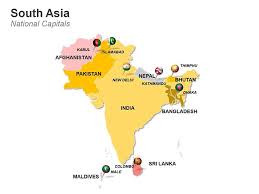South Asia Map Fully Editable Slides South Asia Map Asia Map India Map