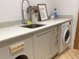 Then you have this awesome little dryer that hangs above the washer so it doesn't take up any extra space. Utility Room Ideas Utility Room Inspiration Howdens