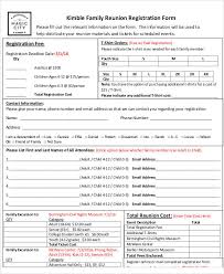 This family reunion registration form is easy to adapt to please every member of your family. Free 50 Registration Forms In Pdf