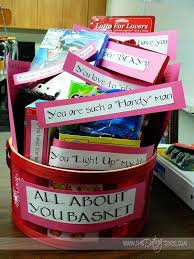 Valentines day gifts for boyfriend online. All About You Basket Creative Gifts Homemade Gifts Cute Gifts