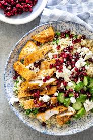 Chicken Quinoa Salad With Peas And Feta Rezept Mit Bildern Abendessen Rezept Leckere Salate Rezepte