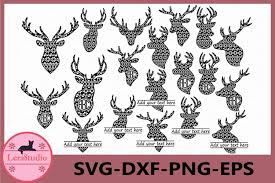 Download icons in all formats or edit them for your designs. Deer Head Monogram Svg Deer Head Cut File Antlers Svg 293547 Cut Files Design Bundles