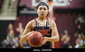 USC's Mariya Moore (4) sets up for a free throw against Texas A&M during  the first half of an NCAA college basketball game Wednesday, Dec. 19, 2018,  in College Station, Texas. (AP Photo/Sam Craft Stock Photo
