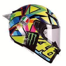 Over the years valentino has had numerous amounts of different helmet designs. Valentino Rossi Agv Pista Gp R Soleluna 2016 Helmet Valentino Rossi Helmet Valentino Rossi Agv Helmets