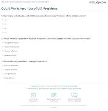 Think you know a lot about halloween? Quiz Worksheet List Of U S Presidents Study Com