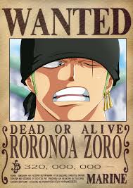 Zoro Dressrosa Wanted Poster Roronoa Zoro Zoro One Piece One Piece Anime