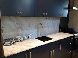 Dark Cabinets White Veined Marble Cottage Kitchen Design Kitchen Marble Navy Blue Kitchen Cabinets