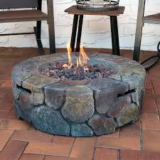 Sold and shipped by spreetail. Sunnydaze Cast Stone Outdoor Propane Gas Fire Pit With Cover Lava Rocks 30 Overstock 18826396