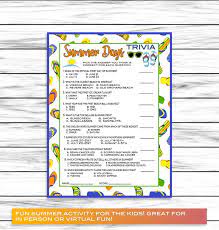 It will make your day more enjoyable. Summer Trivia Game Party Game Family Reunion Party Game Etsy In 2021 Family Reunion Trivia Family Games