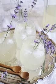 Lavender Lemonade Presentation On Silver Trays With Strong Color Lavender In Drinks Pite Lavandovyj Limonad Lavanda