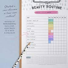 Started A New Skincare Or Hair Care Routine This Printable Beauty Tracker Will Help You Ke Beauty Routines Bullet Journal Ideas Pages Beauty Routine Checklist