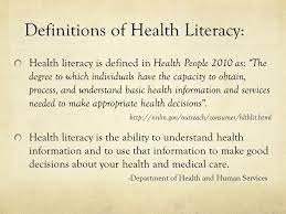 Hcirb encourages innovative research that examines the role of health literacy in public health and clinical cancer care. Objectives Tswbat Define Health Literacy Provide Multiple Examples Of How Being Health Literate Can Benefit Ones Wellness Ppt Download
