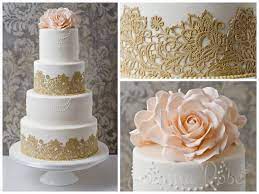 Gold Chandelier Channel Cake Google Search Lace Wedding Cake Golden Wedding Anniversary Cake Wedding Cake Fresh Flowers