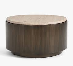 Gilman 30 Round Storage Coffee Table In 2020 Coffee Table With Storage Coffee Table Coffee Table Pottery Barn