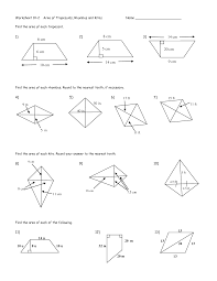 Trapezoid and kite worksheet date: 35 Area Of Rhombus Worksheet Worksheet Project List