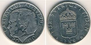 He ascended the throne on the death of his grandfather, king gustaf vi adolf, on 15 september 1973. 1 Krone 2000 Sweden Copper Nickel Carl Xvi Gustaf Of Sweden Prices Values Km 852