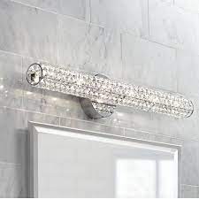 Possini Euro Divina 27 1 2 Wide Crystal Vanity Bath Light U7559 Lamps Plus Bathroom Light Fixtures Modern Wall Lights Vanity Light Bar