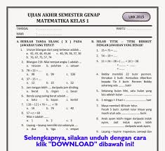 Soal ulangan akhir matematika kelas 1 sd. Gambar Soal Matematika Kelas 1 Sd Tempat Berbagi Gambar