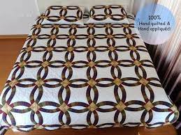 Double Wedding Ring Quilt Wedding Ring Quilt For Sale Etsy Wedding Ring Quilt Double Wedding Ring Quilt Quilts For Sale