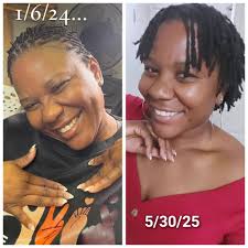 Hair styling with flexi rods, before and after results