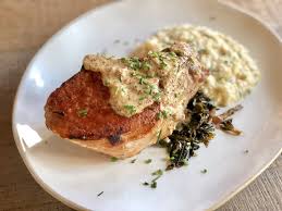 Sweet potatoes cook quickly to a softness that add the pork loin and place in the fridge, covered, for at least 30 minutes or overnight, turning the pork over. Mike S Thick Cut Top Loin Pork Chops Over Mashed Potatoes Ff Blind