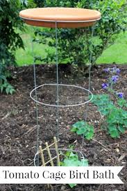 Bird Bath For Inside Cage Easy Outdoor Projects Daisymaebelle Tomato Cages Bird Bath Garden