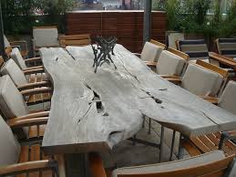A Long Free Form Ipe Wood Slab Table And Twelve Chairs Wooden Chairs For Sale Wood Slab Dining Table Wood Slab Table