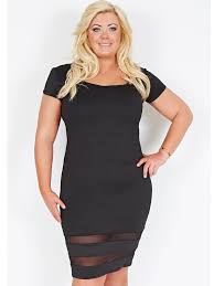 Gemma Collins Bulgaria Mesh Insert Midi Dress In Black Plus Size 24