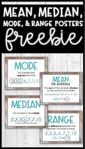 Mean Median Mode And Range Posters Math Anchor Charts Mean Median And Mode Math Methods