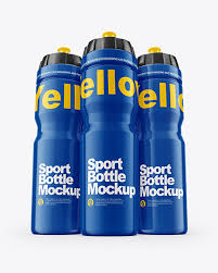 Download Three Glossy Sport Bottles Mockup In Bottle Mockups On Yellow Images Object Mockups PSD Mockup Templates
