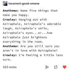Angelic Answers Goodomens Goodomensprime Goodomenscrowley Davidtennant Ineffablehusbands Michealsheen Go Good Omens Book Best Husband Best