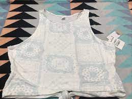 BP Crop Top Womens M Tie-Back Bandana Satin Blue White Open Back NWOT  #200038 | eBay