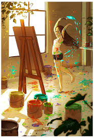 You Can Be As Messy And Creative As You Please Art Girls Cartoon Art Illustration Art