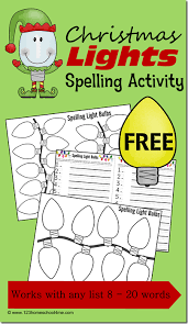 Free Christmas Lights Paint Spell Christmas Spelling Activities Spelling Activities Christmas Kindergarten Christmas Reading Activities