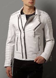 Men S Leather Jacket White Summer Slim Fit Motorcycle Real Lambskin Jacket D04 Hombres Chaqueta De Cuero Moda Ropa Hombre Chaqueta De Piel