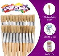 Gouache Paint Brushes Colorations Jumbo Chubby Paint Brushes - 12 Pack  Plastic Handle Kids Art Brushes Chubby Crayons