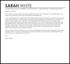 Jul 29, 2019 · working in a hospital or doctor's office environment is a goal for some people, and becoming a medical assistant is a great way to get your foot in the door. Pet Sitter Cover Letter Sample Cover Letter Templates Examples