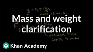 Mass And Weight Clarification Video Khan Academy