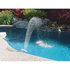 Once you've decided to enhance your backyard with a fiberglass pool, you'll also have the option of adding inground pool water features like waterfalls, bubblers, fountains, and more. Poolmaster Pool And Spa Waterfall Fountain For In Ground And Above Ground Swimming Pools Walmart Com Walmart Com