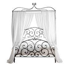 Lit baldaquin fer forgé blanc. Lit A Baldaquin 160x200 En Metal Marron Sheherazad Maisons Du Monde